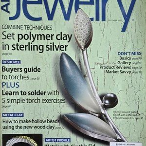 Art Jewelry Magazine September 2007 Set Polymer Clay In Sterling Silver